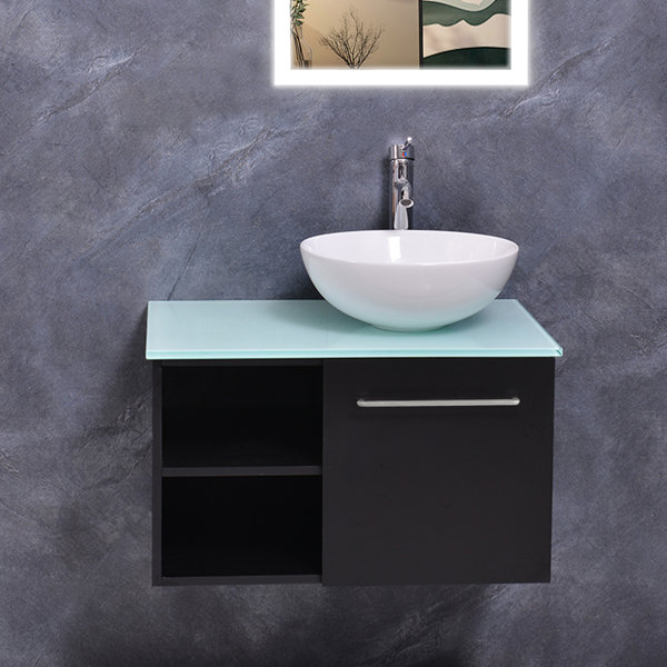 Ebern Designs Marleni 28'' Wall Mounted Single Bathroom Vanity with